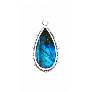 Pendentif en labradorite bleue magique, argent sterling, pierre naturelle, bijoux élégants, collier statement, accessoire bohème - Product Image 3