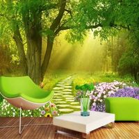 Papier peint forêt tropicale, jungle d'Asie du Sud-Est, murale végétale, toile murale forêt verte, fond naturel