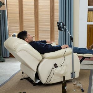 <span class=keywords><strong>Support</strong></span> <span class=keywords><strong>de</strong></span> massage <span class=keywords><strong>inclinable</strong></span> électrique moderne crème blanc Fauteuil <span class=keywords><strong>inclinable</strong></span> en cuir véritable <span class=keywords><strong>de</strong></span> style confort populaire pour salle d'étude - Product Image 4