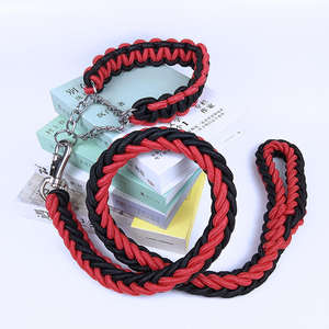 Pet Nylon Braided Thick Woven Rope Slip <b>Lead</b> <b>Dog</b> Leash and Collar <b>Chain</b> for Medium Large <b>Dog</b> - Product Image 4