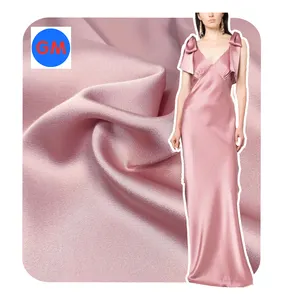 Taklit asetat polyester donuk mat saten kadın gecelik elbise kumaş kalın ağır ağırlık 160GSM saten