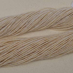 Perles d'eau douce blanches de haute qualité, presque rondes, 2-3 mm, en vrac, pour la fabrication de bijoux DIY - Product Image 2