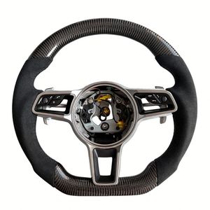 Für Porsche Panamera Macan <span class=keywords><strong>Cayenne</strong></span> 918 911 718 970 971 Maßgefertigtes Lenkrad Neues Carbon-Faser-Hirschleder-Lenkrad - Product Image 1