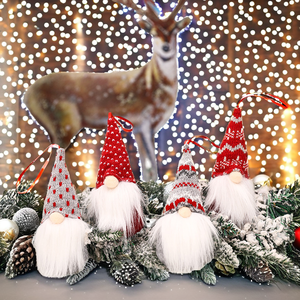Pendentif Poupée Gnome Sans Visage en Peluche Fait Main Tomte Suédois Décoration de Noël 2025 Ornements Suspendus de Noël Marque Peige Chine - Product Image 2