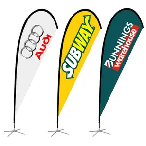 Impressão do logotipo personalizado Publicidade comercial Feather Flag teardrop banner para promoção ao ar livre