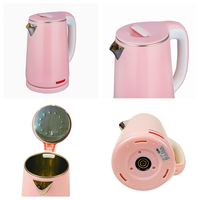 Bouilloire Électrique Sans Fil de Luxe 2,3 L avec Arrêt Automatique et Protection Anti-Ébullition à Sec, en Acier Inoxydable Rose pour Usage Domestique et Hôtelier