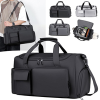 Bolsa de Deporte Impermeable con Múltiples Compartimentos, Separación para Ropa Seca y Mojada, Bolsillo para Zapatos, Correa para Carro, Gran Capacidad, para Viajes, Gimnasio, Fin de Semana