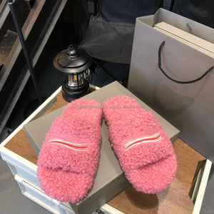Pantuflas de Mujer con Peluche, Abiertas, Cálidas, para Interiores y Exteriores, con Bordado, Zapatos Cálidos - Product Image 2