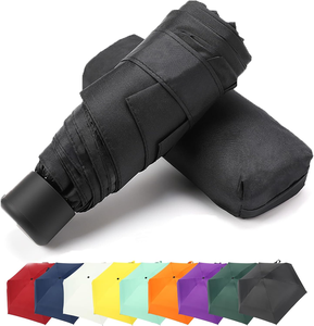 19 Inches Compact Small Sun Rain Waterproof Travel Portable Small Manual Open Custom logo Mini Pocket Folding Umbrella