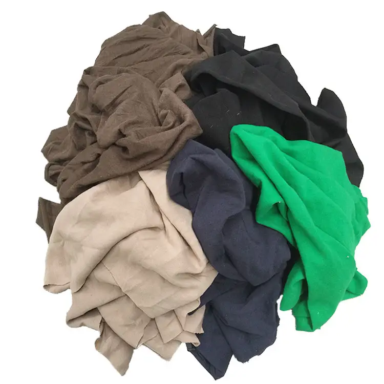 Fabrika doğrudan satış tekstil atık pamuk paçavra karışık renk Terry bez % 100% pamuk silme bezi deniz temizleme için