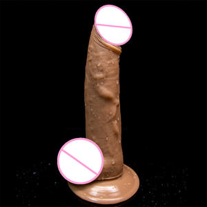 Slanke Kleine Penis Pvc Zuignap Kleine Penis Koffie Gekleurde G-Spot Kunstmatige Penis - Product Image 1
