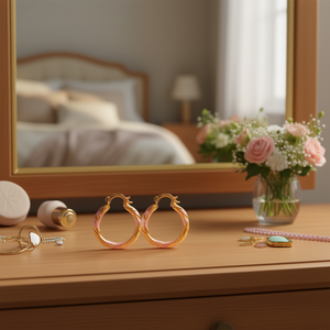 Miyan.2002 Aretes de Aro Evan&Hans, Chapados en Oro de 18K, Aleación de Zinc, Multicolor, Joyería de Moda para Mujer - Product Image 2