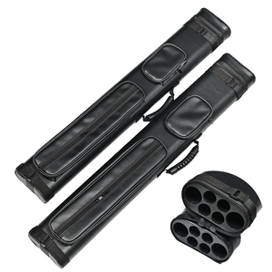 Boîte de rangement rigide portable et durable à quatre compartiments pour accessoires de billard, avec revêtement en PU, pour joueurs de billard (pour queues de billard 1/2 section) - Product Image 1