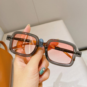 Retro <span class=keywords><strong>Blu</strong></span> <span class=keywords><strong>Ray</strong></span> Gafas Anti Luz Azul para Mujeres Señoras Pequeño Rectángulo Simple Pc Gris Optica 2025 - Product Image 1