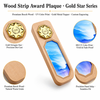 Plaque de trophée personnalisée en bois avec emblème doré, fabrication directe d'usine, logo personnalisé OEM, faible MOQ, cadeau de reconnaissance d'entreprise, vente en gros