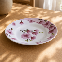 Assiette ronde en mélamine personnalisée Jamie New de 9 pouces avec impression florale pour restaurants et usage domestique