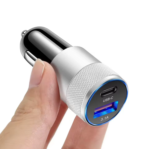 Cargador de coche de Metal USB <span class=keywords><strong>C</strong></span> de alta calidad 3.1A pistola de acero de aleación de aluminio 15W 38W Cable de carga rápida para adaptador de coche de teléfono móvil - Product Image 3