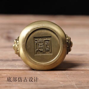 Porta incienso con cabeza de león de cobre puro, quemador de incienso en miniatura con orejas de león, accesorio para incienso, base para incienso de sándalo - Product Image 4
