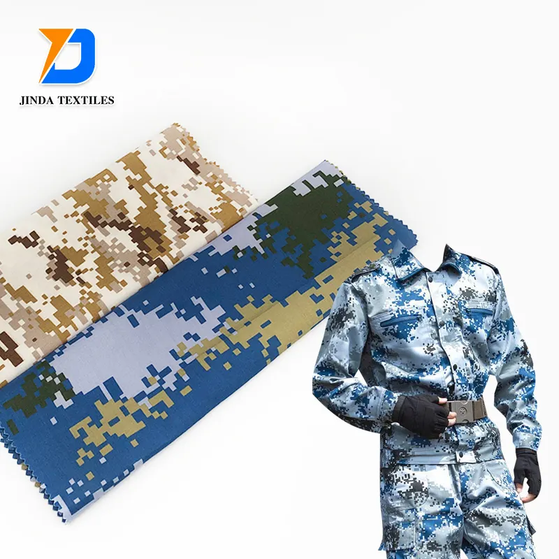 Jinda Textilien Greta Poly und Baumwolle Twill TC 80/20 65/35 Arbeitskleidung Einheitliches Gesamtwerkzeug GRETA TC 80/20 PD W/R bedruckt Tarnbild MULTICAM