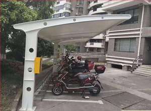 Abri de stationnement automobile personnalisé avec toits <span class=keywords><strong>en</strong></span> toile et structures <span class=keywords><strong>en</strong></span> membrane de polyéthylène / Pare-soleil électriques pour bus et vélos - Product Image 2