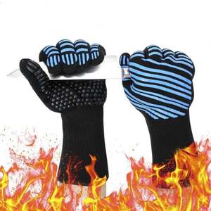 RAYBIN Customized Printed Reversible Fireproof Canvas Heat Resistant BBQ <b>Gloves</b> for Grill Premium - Product Image 5