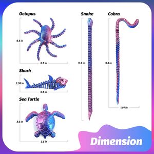 Jinccai - Juego de 9 Juguetes de Animales de Plástico Impresos en 3D (Dragón, Serpiente, Dinosaurio, etc.) Decoración y Regalos para el Hogar/Oficina para Embarazadas, para Mayores de 4 Años - Product Image 4