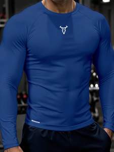 Camiseta de Compresión de Manga Larga para Hombre, Cuello Redondo, Anti-Pilling, Alta Elasticidad, Ajuste Muscular, Secado Rápido y Transpirable, con Impresión por Transferencia de Calor OEM - Product Image 2
