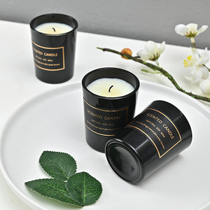 Vaso di vetro per candele profumate all'ingrosso con lusso In cera di soia bianca nera per la produzione di candele pilastro di fragranze personalizzate - Product Image 4
