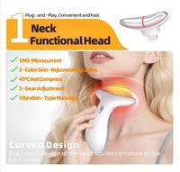 Dispositivo de Cuidado de Belleza Multiusos 5 en 1 con Cabezales Intercambiables y Tres Modos de Luz, Herramienta Recargable para el Cuidado del Cuello y la Cara