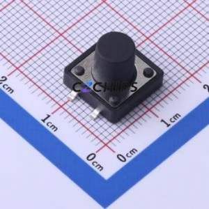 GT-TC149B-H100-L1 Tactile Switch SMD-4P,12x12mm Switch Single Pole Single Throw Round Button 2.5N Vertical Mount - Product Image 1