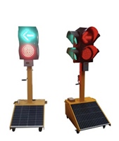 Feux de signalisation LED portables à énergie solaire en matériau PC, vert, rouge, jaune et flèches de compte à rebours, 200 mm, 300 mm, 400 mm
