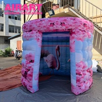 Nouvelle tente gonflable romantique 2026 en forme de flamant rose pour photomaton, kiosque gonflable durable