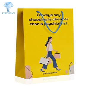 Custom Unique Colour Printing Yellow Paper Bag With Your Own Logo Luxury Brand Packaging Paper Bag - Product Image 5