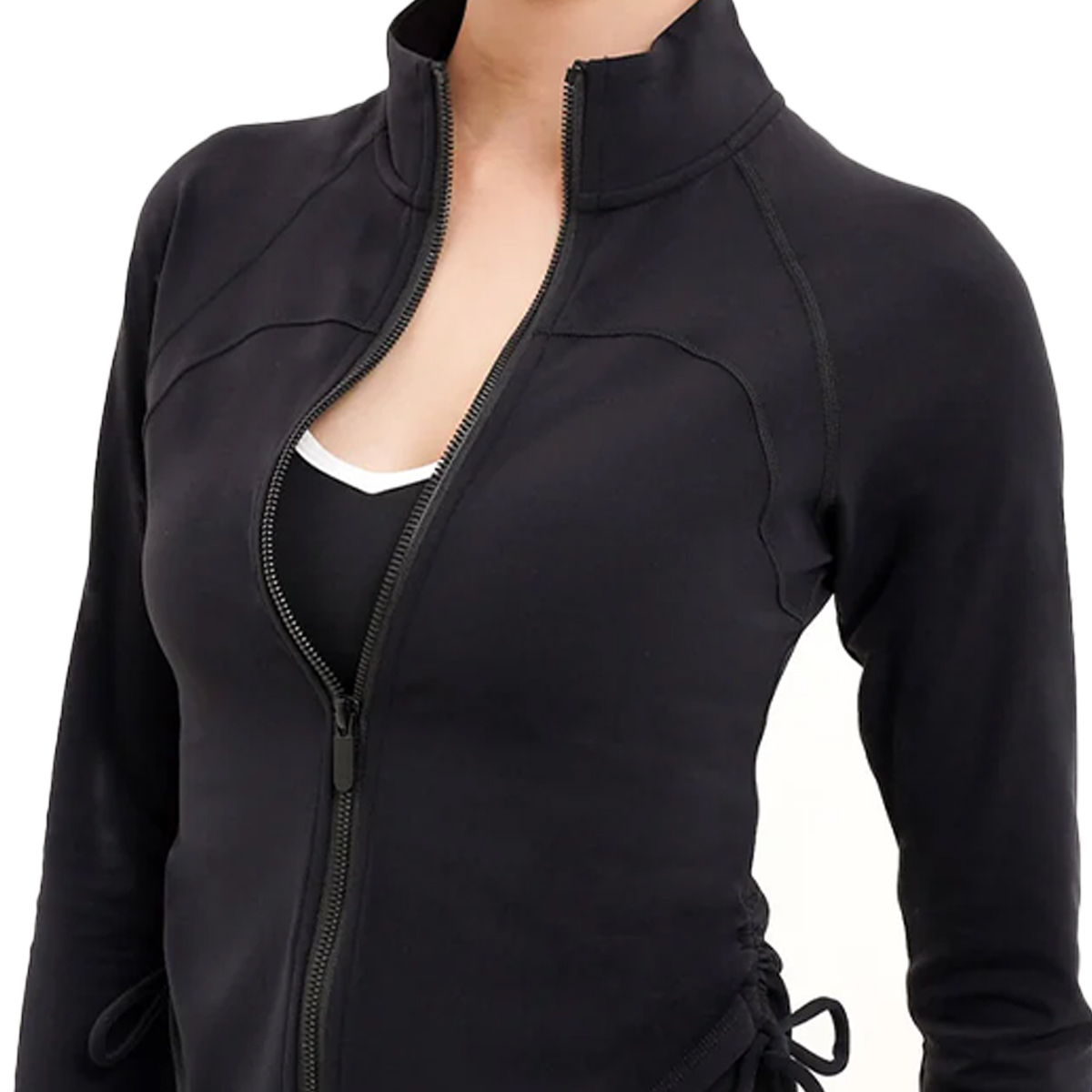 Custom Logo Stand Collar Slim Fit Sports Yoga Top Breathable Running Fitness Yoga Set Cropped Full Zip Jacket for Women