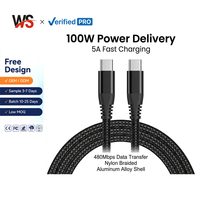 Cable USB C de Nailon Trenzado, 100W PD 5A, Carga Rápida, Tipo C a Tipo C, Cable de Datos Reforzado con Aleación de Aluminio, 480Mbps para iPhone
