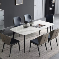 Table à manger contemporaine de luxe minimaliste et élégante, mobilier moderne pour salon, avec plateau en marbre, pour atelier, entrée, entrepôt