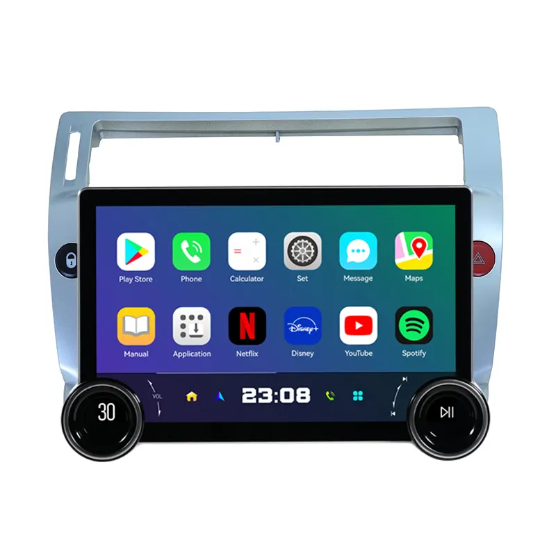 Barfond Android 13 lecteur DVD de voiture écran tactile 11.5 pouces 2K 2000*1200 Carplay Aandroid Auto pour Citroen C-Quatre 2008-2011