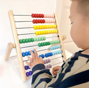 Herramientas de Educación Temprana Montessori, Juguetes Educativos de Madera para Niños, Ábaco Vertical Colorido de 10 Ranuras para Cálculo Matemático, Edades 0-3 - Product Image 2