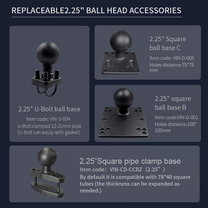 Mining Vehicle Industrial Control Computer Fixed Universal Ball Head Bracket 2.25" square <b>Post</b> Clamp <b>Holder</b> - Product Image 3