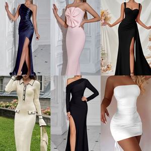 Vestido de cóctel de gama alta Vintage para mujer sexy de <span class=keywords><strong>segunda</strong></span> <span class=keywords><strong>mano</strong></span> a bajo precio, nuevo estilo, mixto y combinado, gran oferta - Product Image 2