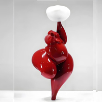 Sculpture de fée abstraite moderne en forme d'animal de dessin animé, objet décoratif pour hall d'hôtel, en résine polyester faite à la main, taille personnalisée