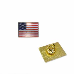 Toptan Yeni ABD Amerikan 4 Temmuz Bayrağı Düz Metal Gurur Bayrağı Yaka İğnesi Zarif Altın Tonlu Yaka İğnesi - Product Image 6