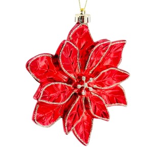 Ornements suspendus d'arbre de Noël en plastique personnalisés de haute qualité décoration festive en forme de fleur pour les fêtes bricolage ornement de Noël - Product Image 6