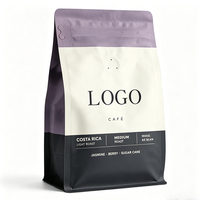 Sacs à café OEM haute capacité à huit soudures latérales, fond carré, valve de dégazage, 12 oz