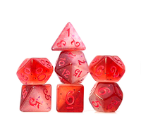 Dés à jouer polyédriques en acrylique double couleur à paillettes RTS, lot de 7 pièces, vente en gros, dés en plastique