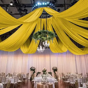 Panels Event Party liefern Dekoration Luxuriöse Decke drapieren weiß hängende Decke Hochzeit Mandap Vorhänge