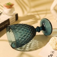 Groothandel Europese Stijl Retro Luxe Romantische Blauwe Wijn Glazen 340Ml Kleurrijke Vintage Glazen Bekers Voor Feest