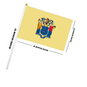 Personalized New Jersey The <b>Garden</b> State Handheld <b>Flag</b> 14x21cm Small Waving Banner for Football and Soccer Games - Product Image 3
