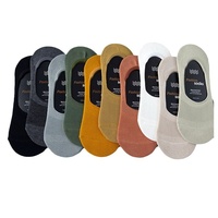 Chaussettes bateau invisibles fines et basses pour homme, couleur unie, en coton peigné, antidérapantes en silicone, sans frottement au talon, absorbant la transpiration