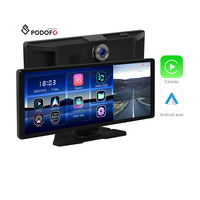 Autoradio portable Podofo 11,3'' avec moniteur de voiture DVR, Carplay, Android Auto, écran IPS, caméra avant 4K, prise en charge de la caméra arrière, ADAS, Airplay